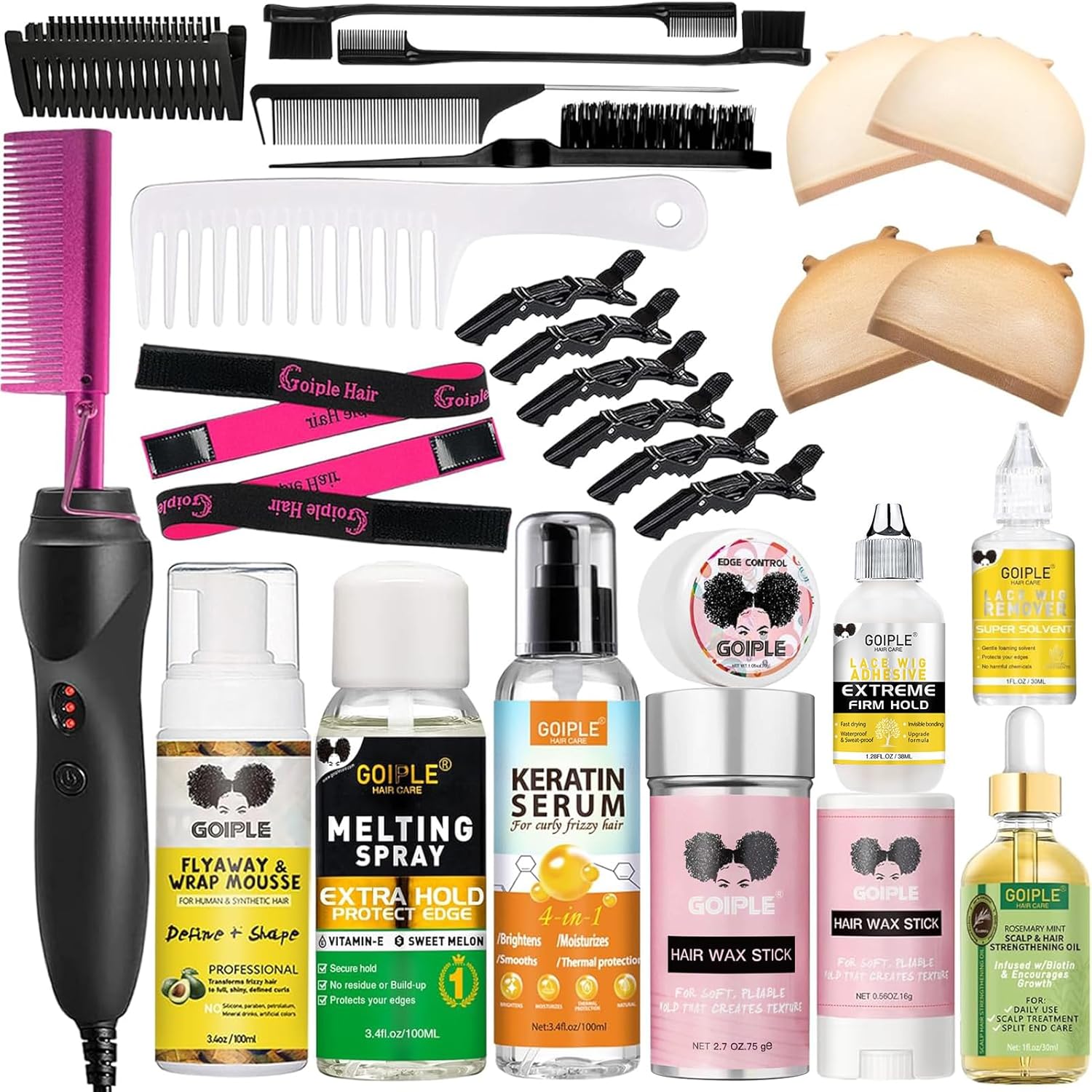 Goiple Hot Comb & Wig Glue Kit