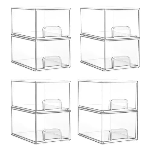 Vtopmart 8 Pack Clear Small Stackable Drawers