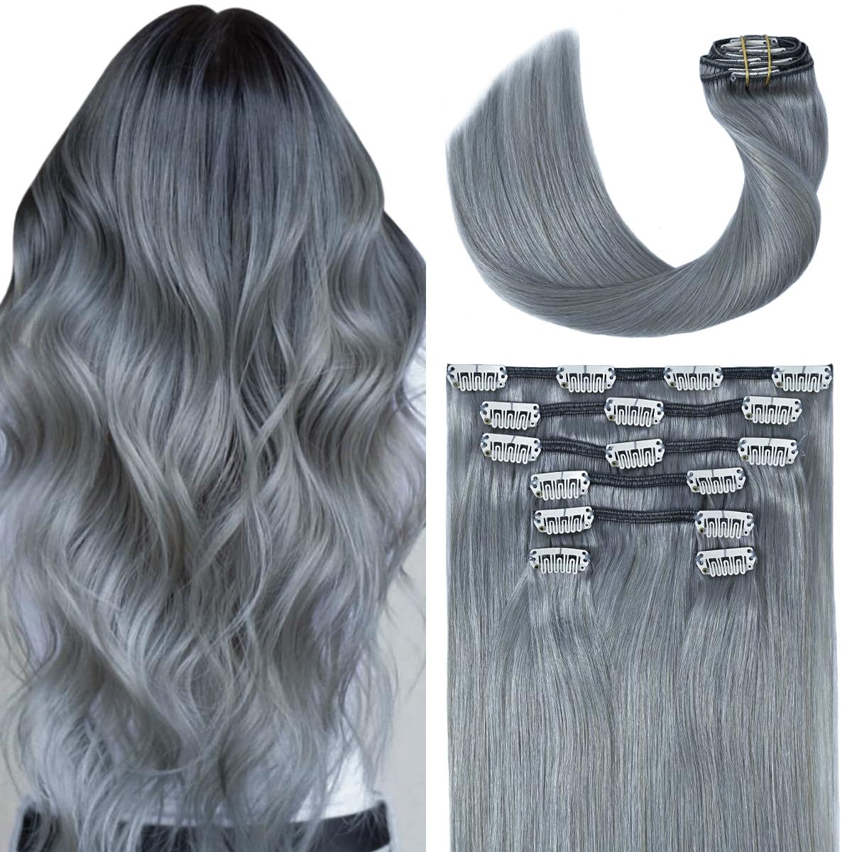 UGOTRAYS Silver Grey 15" Clip-Ins