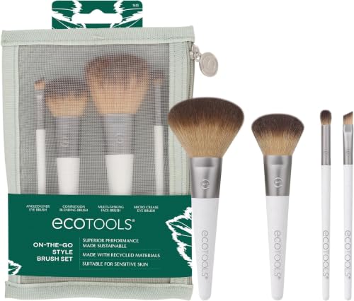 EcoTools On-The-Go Makeup Brush Kit, Travel-Friendly Brush Set (5 Piece)