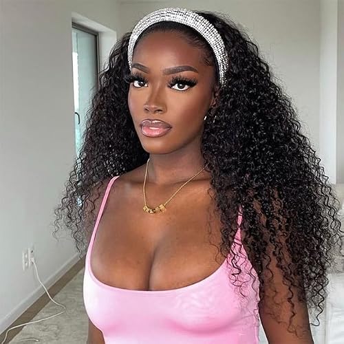 Deep Wave Human Hair Headband Wig