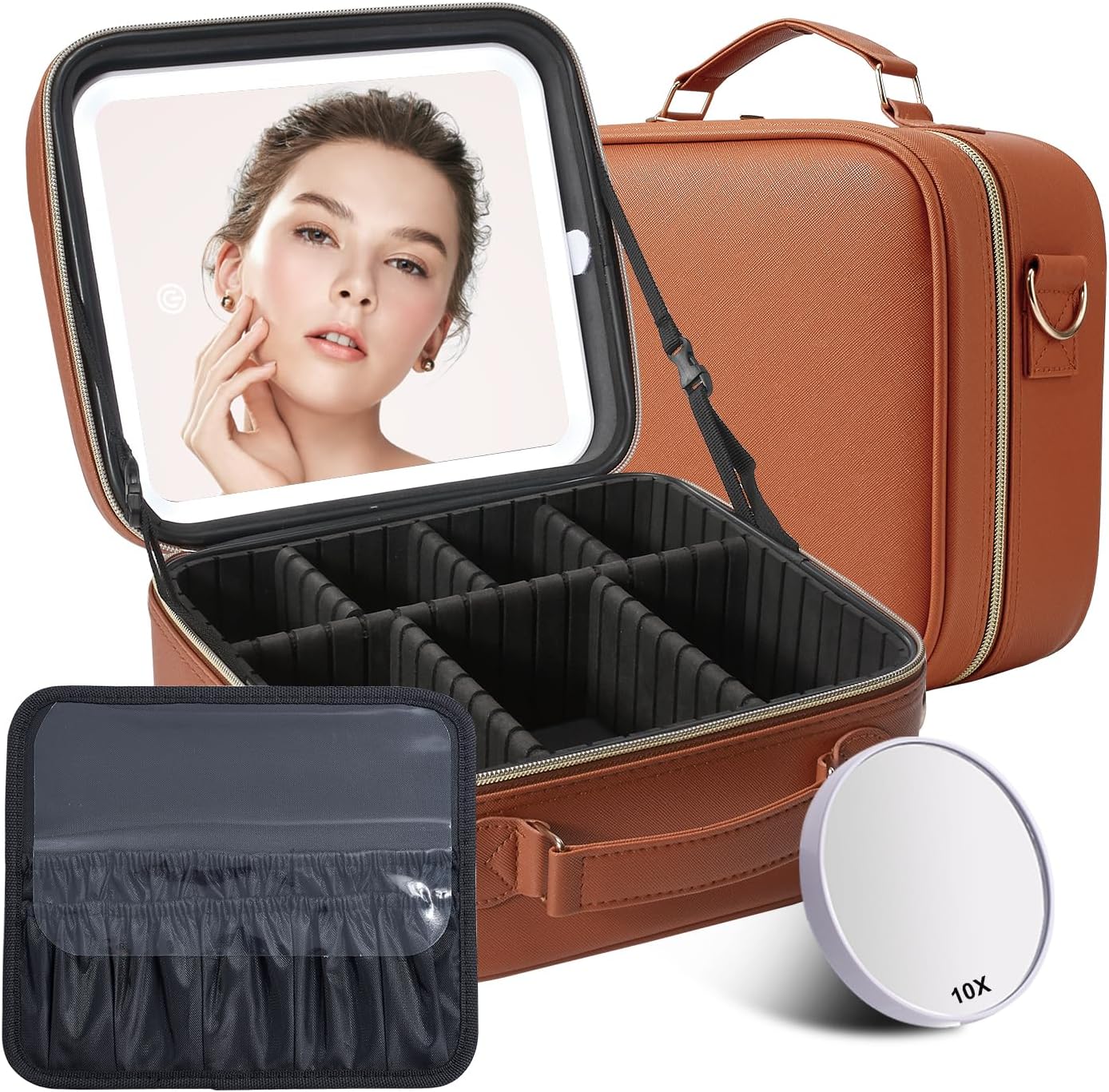 Mocado Travel Makeup Bag (Orange Brown)