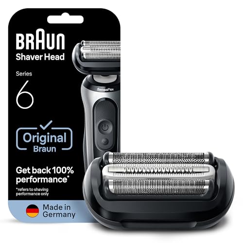 Braun Series 6 Electric Shaver Replacement Head with Sensitive Skinguard, Easily Attach Your Shaver Head, Compatible with New Generation Series 6 Shavers, 64B, Black