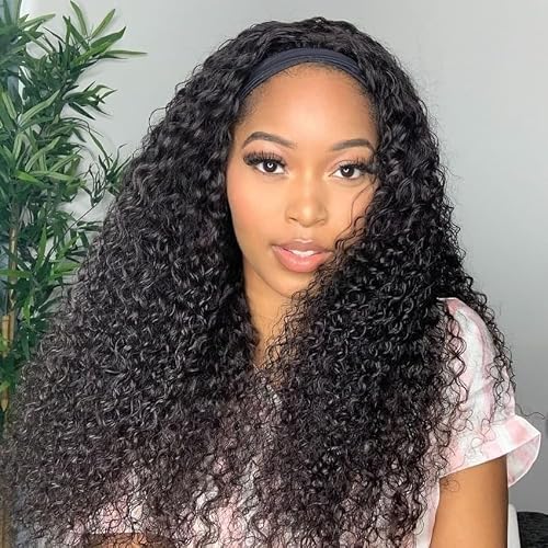 XSY Headband Wig Human Hair Kinky Curly 22"