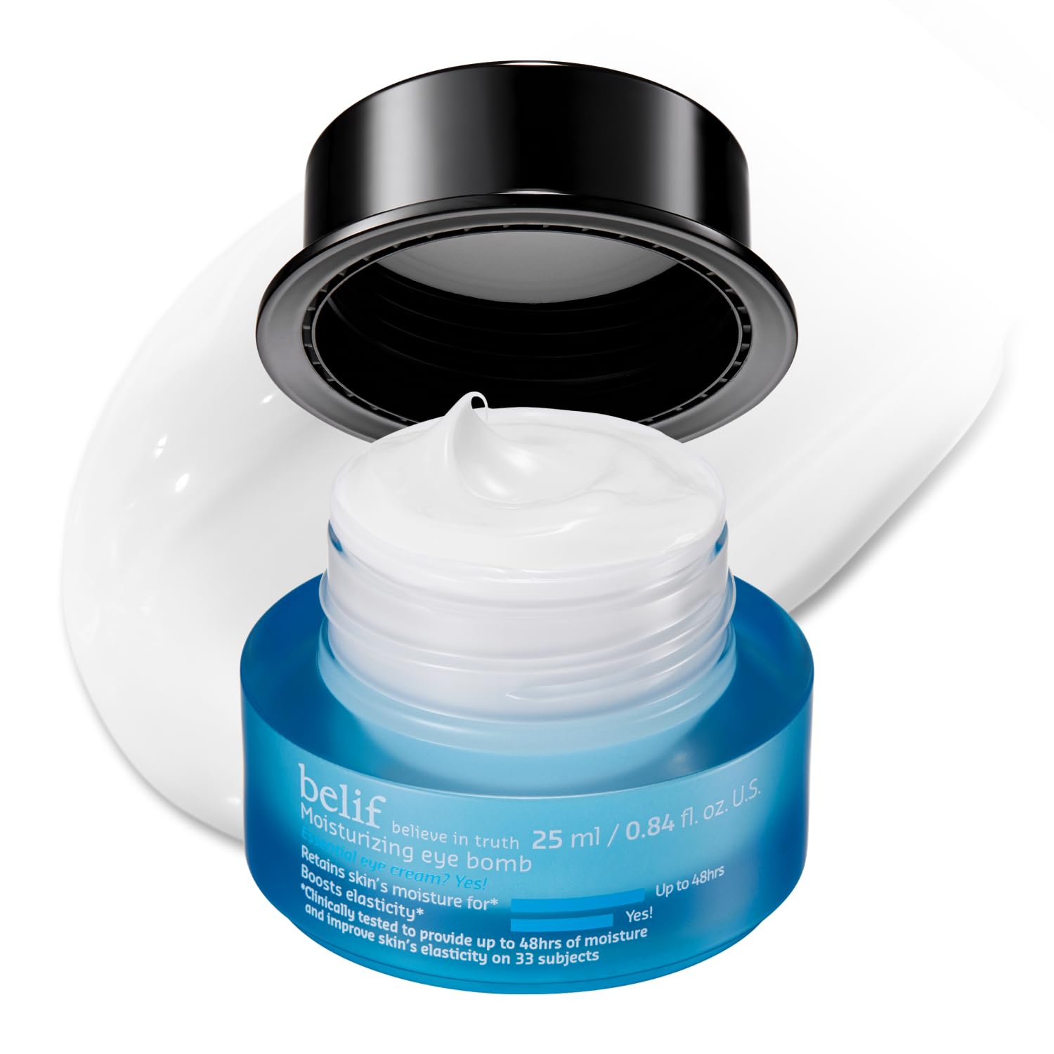 belif Peptide Eye Bomb, Anti-Aging Eye Cream for Wrinkles, Fine Lines, Crows Feet & Eye Bags, 48hr Hydration with Ceramide, Squalane, Caffeine, Dermatologist-Tested Korean Skincare, 0.84 fl.oz