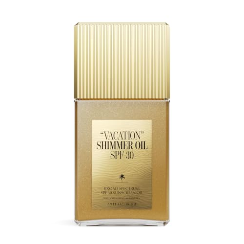 "VACATION" Shimmer Oil SPF 30 by Vacation, Shimmering Body Sunscreen, Water-Resistant, Enhances All Skin Tones, Dermatologist-Tested, Vegan, Travel Size, 2.9 Fl. Oz.