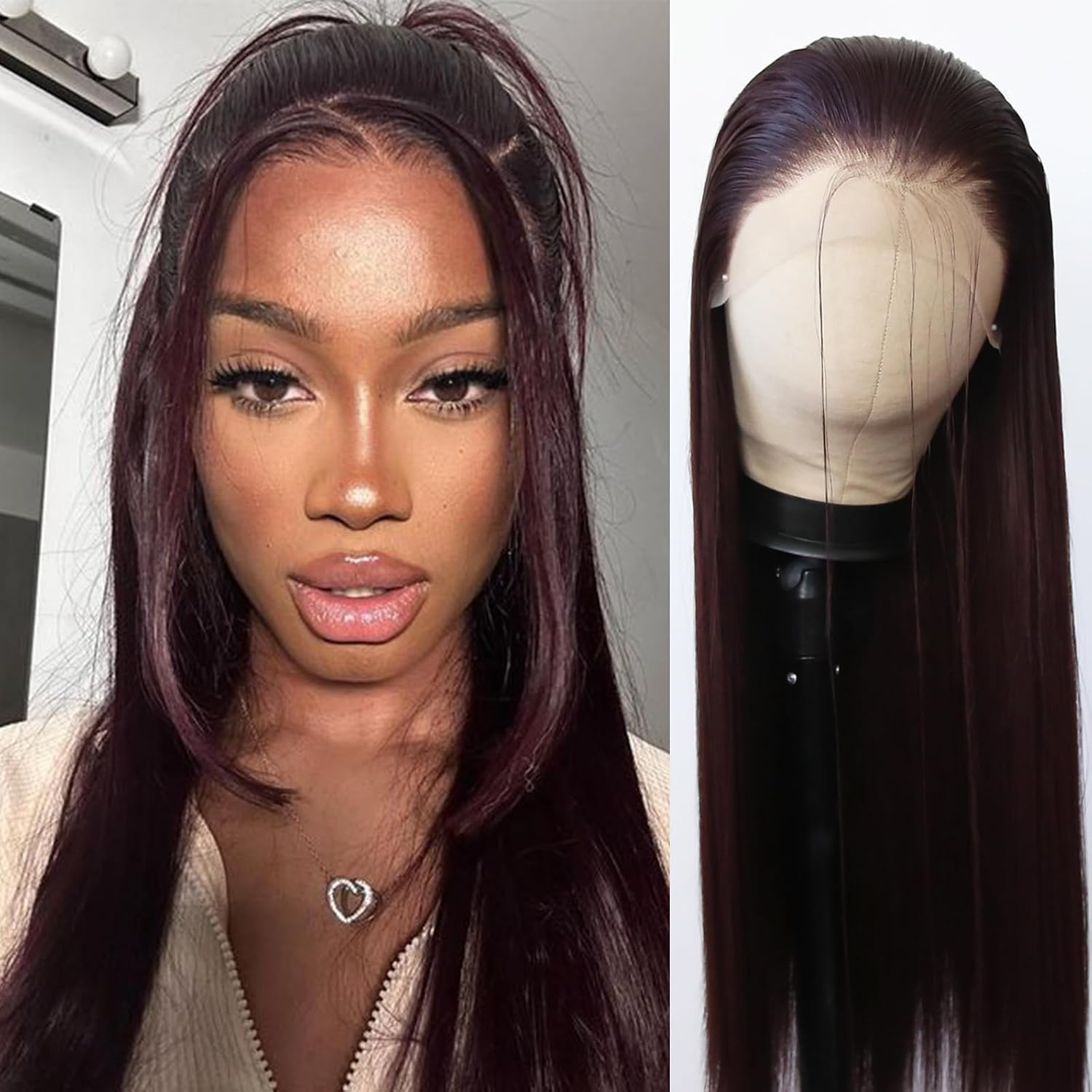 BTWTRY 99J Burgundy Lace Wig