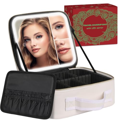 MAYFIY Makeup Bag with LED Mirror