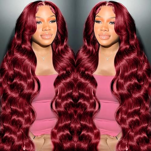 99J Burgundy 13x4 Body Wave 26"