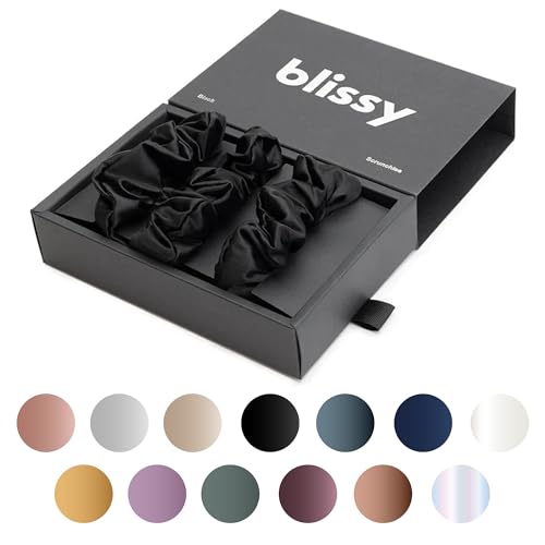 Blissy Silk Scrunchies (Black Regular)