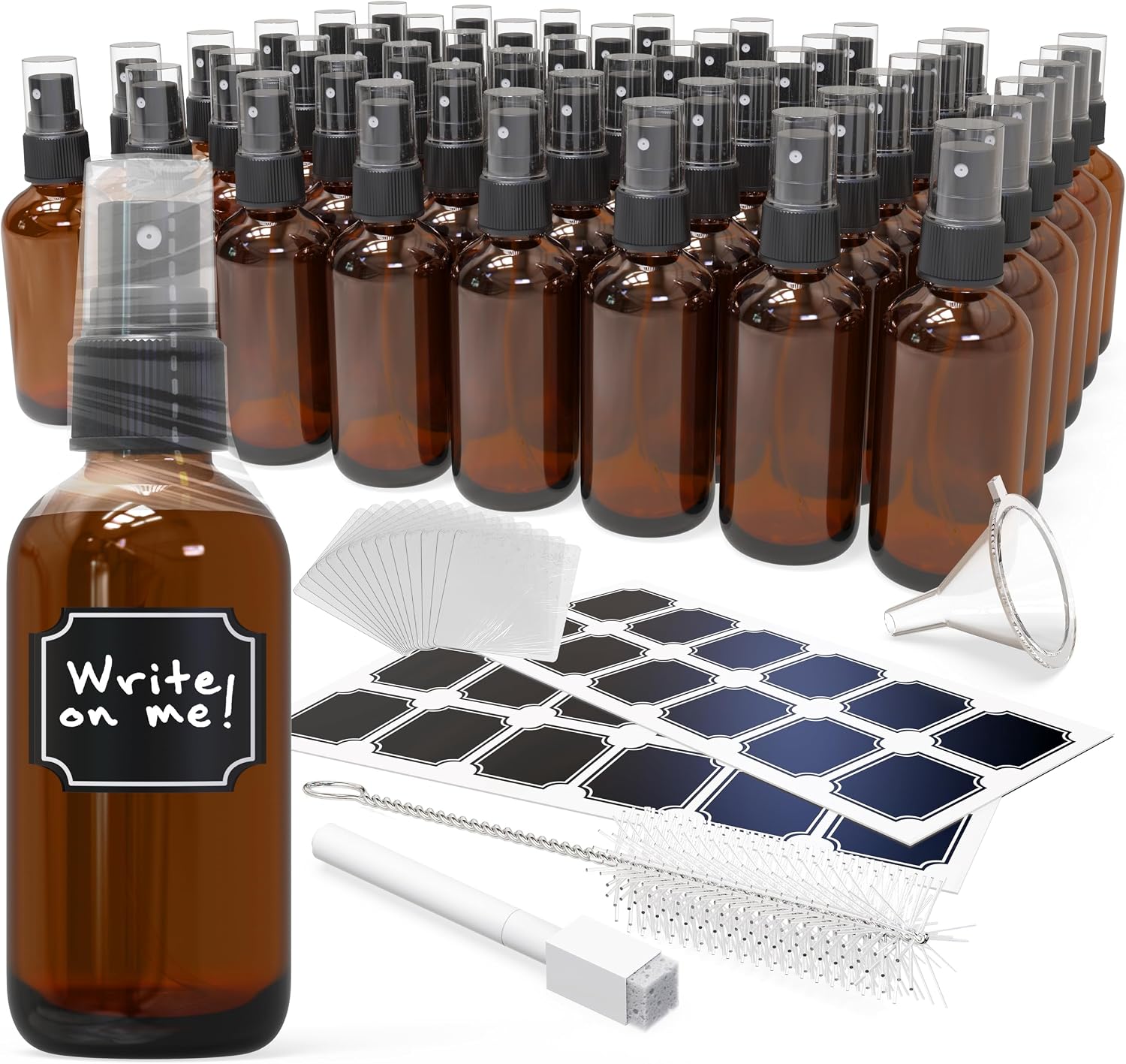Nevlers 4 Oz Amber Glass Spray Bottles