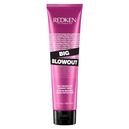 Redken Big Blowout Heat Protectant Gel - Provides All-Over Volume & Movement, Hair Shine & Frizz Control, Blowdry Gel For All Hair Types