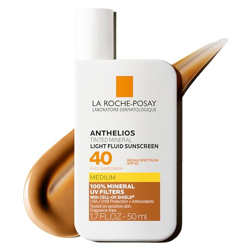 La Roche-Posay Anthelios Sunscreen SPF 50, Ultra-Light Fluid Broad Spectrum SPF 50, Face Sunscreen with Titanium Dioxide Mineral, Lightweight & Fast-Absorbing, Oil-Free, Matte Finish