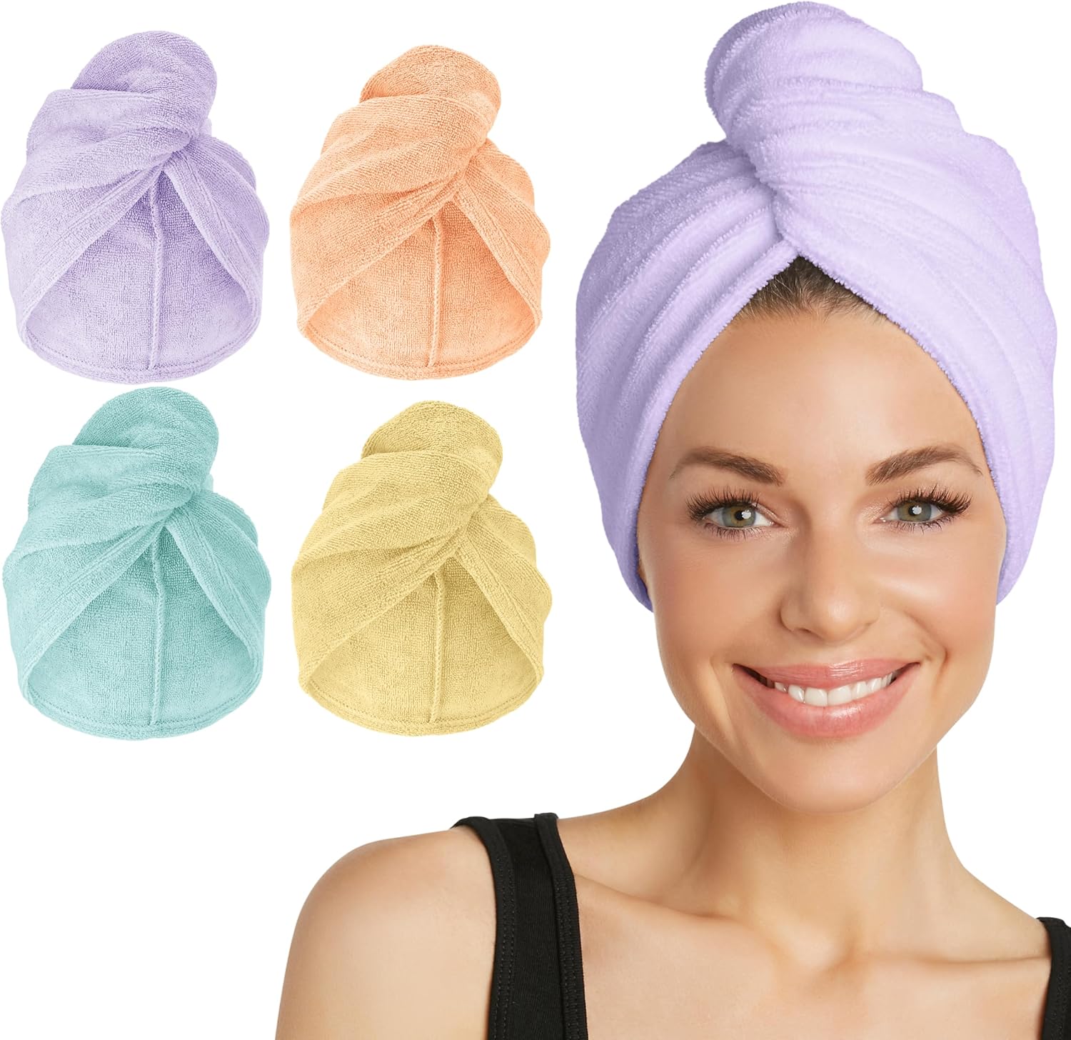 Turbie Twist Microfiber Hair Towel (4-Pack)