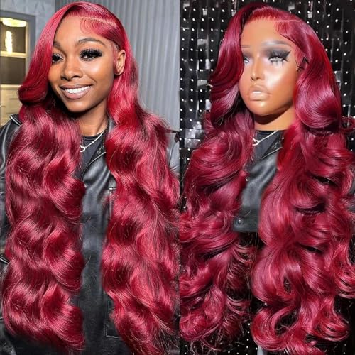 99j Burgundy 13x6 Lace Front Wigs Human Hair