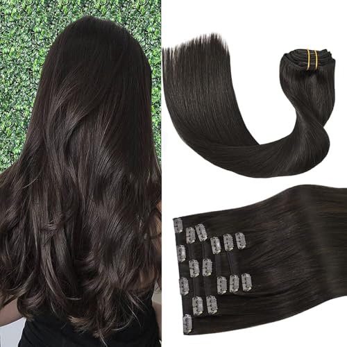 Aison Dark Brown Clip in Hair Extensions
