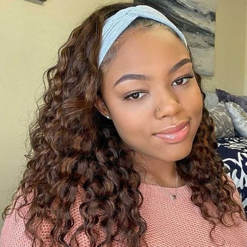 Chocolate Brown Headband Wig 10 Inch