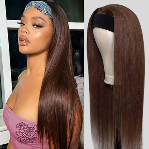 TNICE Chocolate Brown Headband Wig 16 Inch