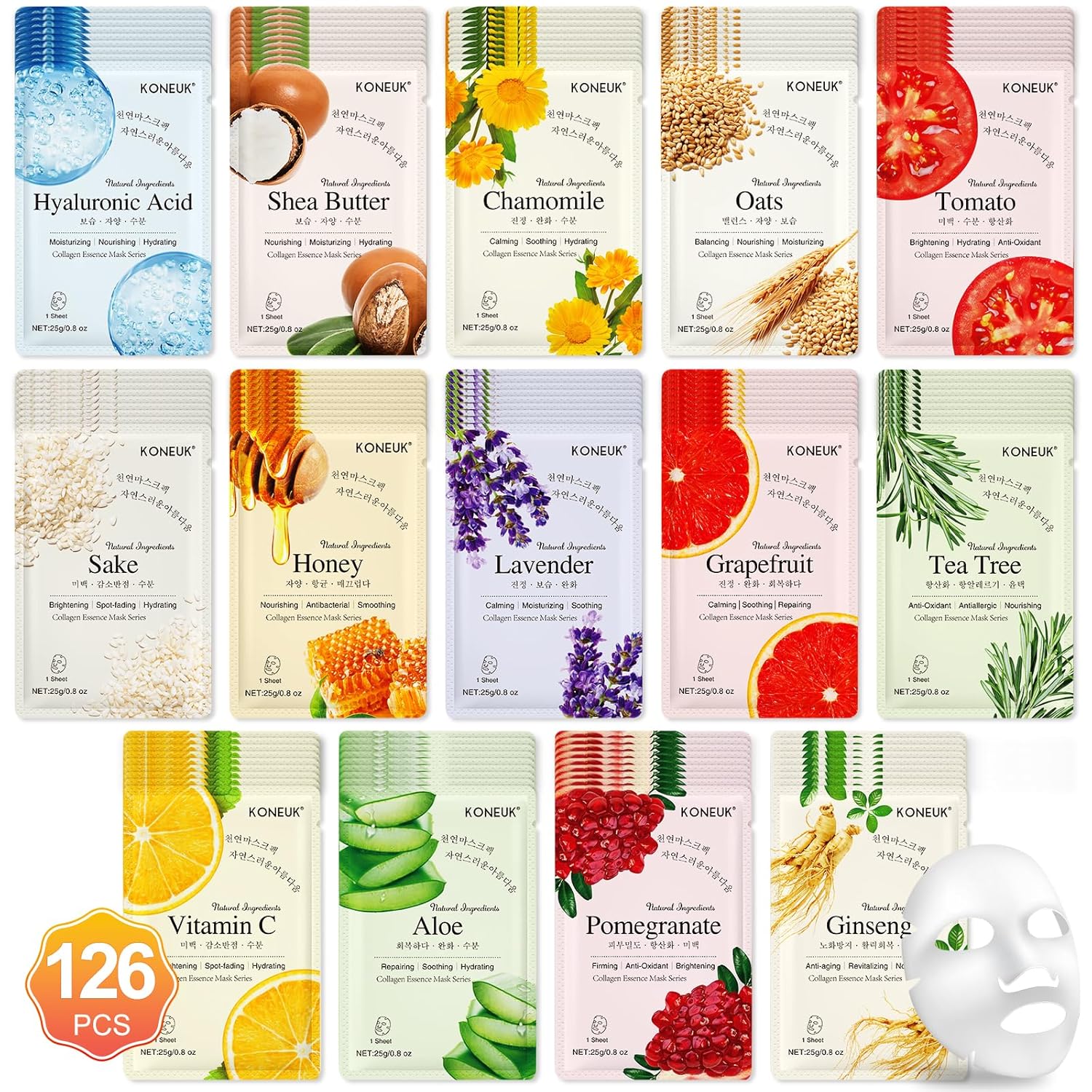 KONEUK 126 Pack Masks