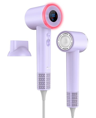Hair Dryer, High Speed Fast Drying Hair Dryers, Negative Ionic Portable Blow Dryer with 110000 RPM Brushless Motor, Lightweight Low Noise Thermo-Control Hairdryer with Nozzle for Home, Travel