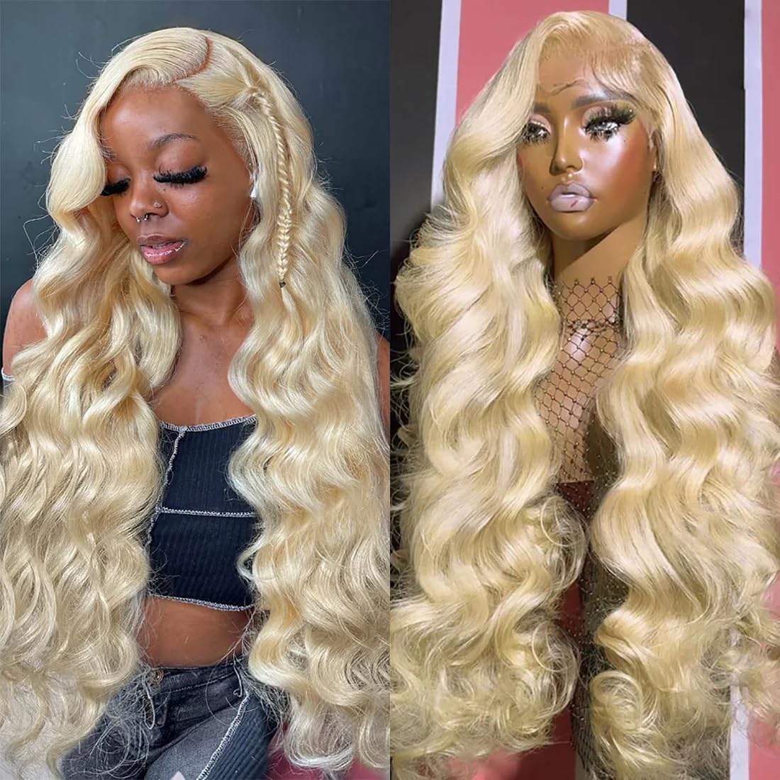 13x6 613 Lace Front Wig Human Hair 200% Density Blonde Wig Human Hair 26 Inch Body Wave HD Lace Frontal Wigs for Women Pre Plucked Blonde Wig