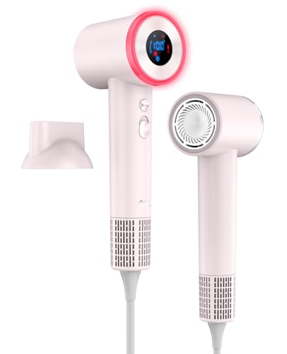 Hair Dryer, High Speed Fast Drying Hair Dryers, Negative Ionic Portable Blow Dryer with 110000 RPM Brushless Motor, Lightweight Low Noise Thermo-Control Hairdryer with Nozzle for Home, Travel