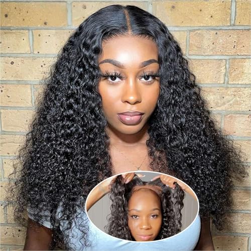 Curly Bob Wig Human Hair Deep Wave 18 Inch