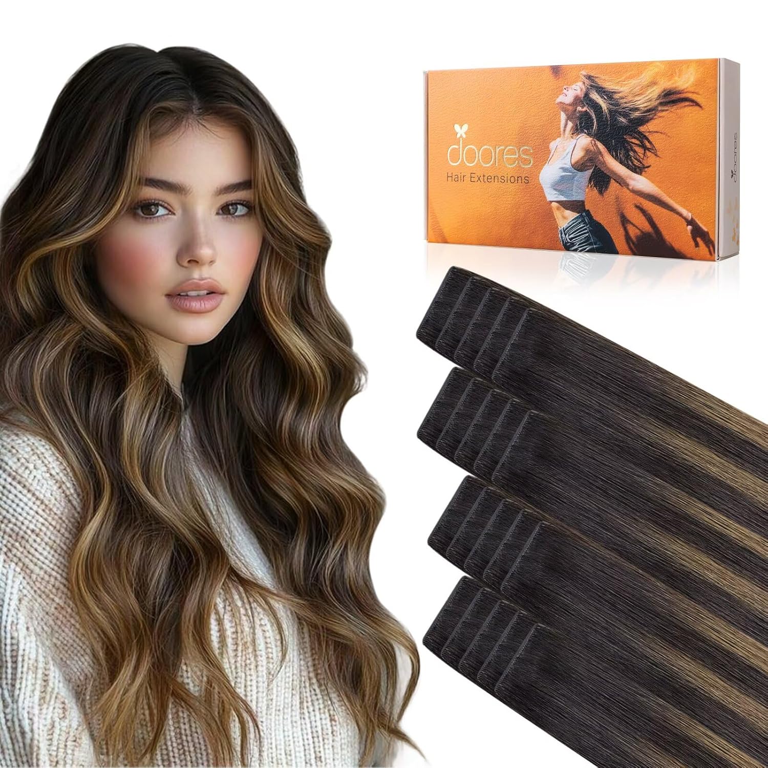 DOORES Seamless Tape in Hair Extensions