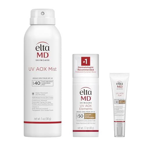 EltaMD UV AOX Elements Tinted Mineral Face Sunscreen Lotion, Tinted Moisturizer for Face SPF 50 with Antioxidants, For Dry Sensitive Skin 1.7 oz Pump