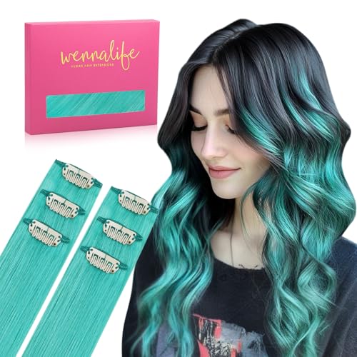 WENNALIFE Teal Green Clip-in 22" 6pcs
