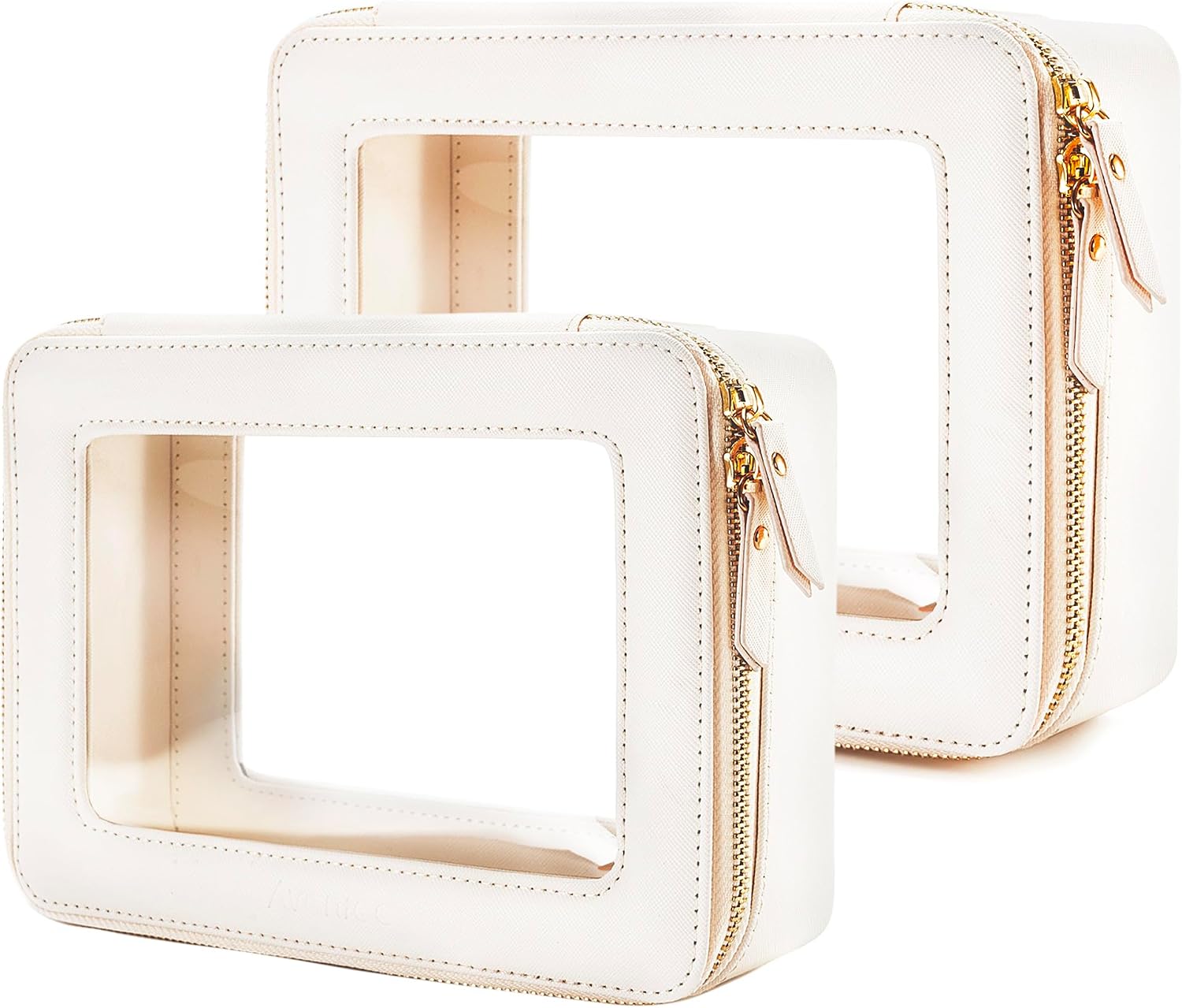 Aveniee Clear Makeup Bag Organizer Set (Beige)