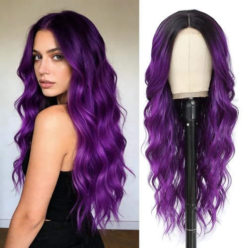 Long Ombre Purple Wig