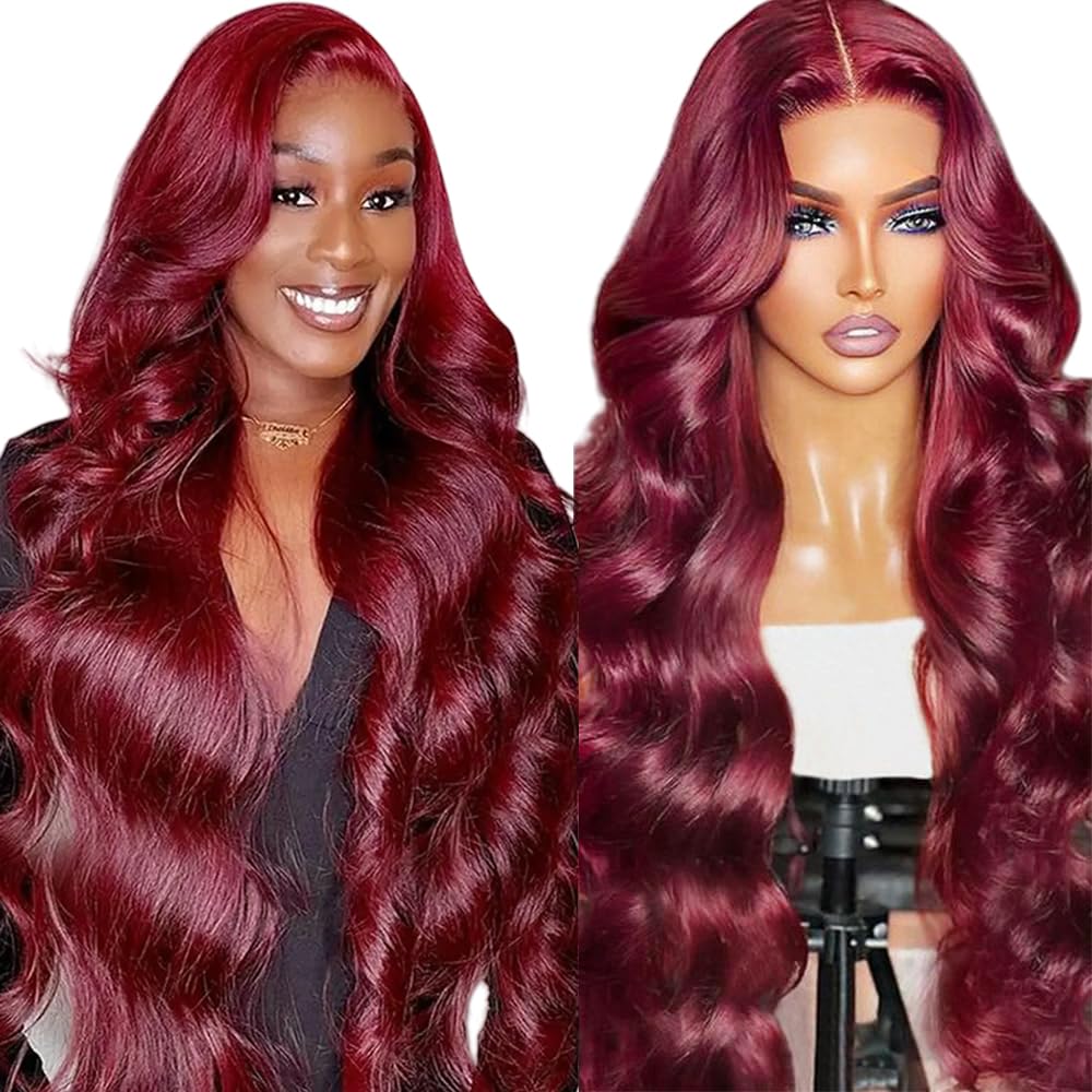 JTMMP 28 Inch 99J Burgundy 13x6 Body Wave
