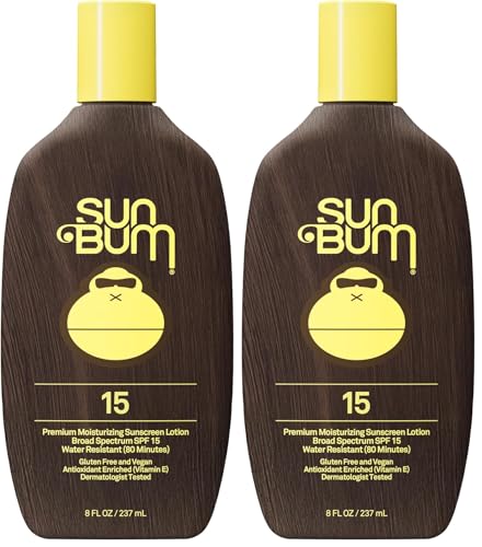 Sun Bum Original SPF 15 Sunscreen Lotion | Vegan and Hawaii 104 Act Compliant (Octinoxate & Oxybenzone Free) Broad Spectrum Moisturizing UVA/UVB Sunscreen with Vitamin E | 8 oz (Pack of 2)