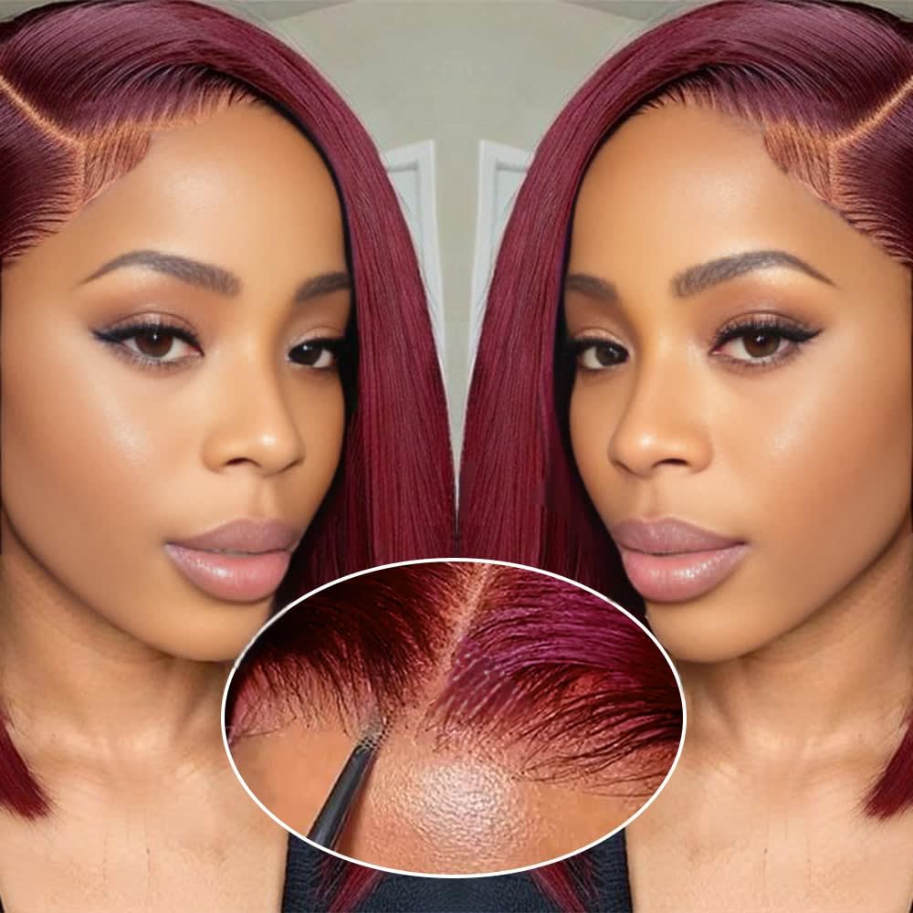 GUDOZO 99J Burgundy Glueless Wig