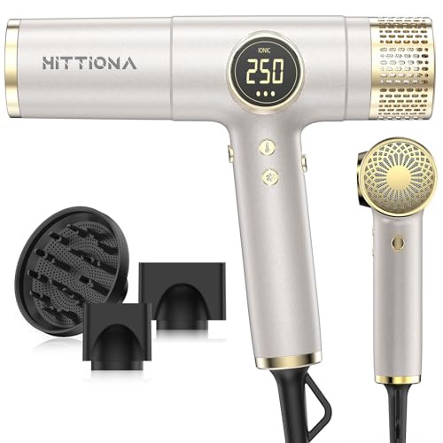 Dual Voltage Travel Hair Dryer with Diffuser - 2000W High-Speed Ionic Diffuser Hair Dryers for Women, Fast Drying, Low Noise, Lightweight, No Heat Damage, European Travel 110V-120V/220V-240V