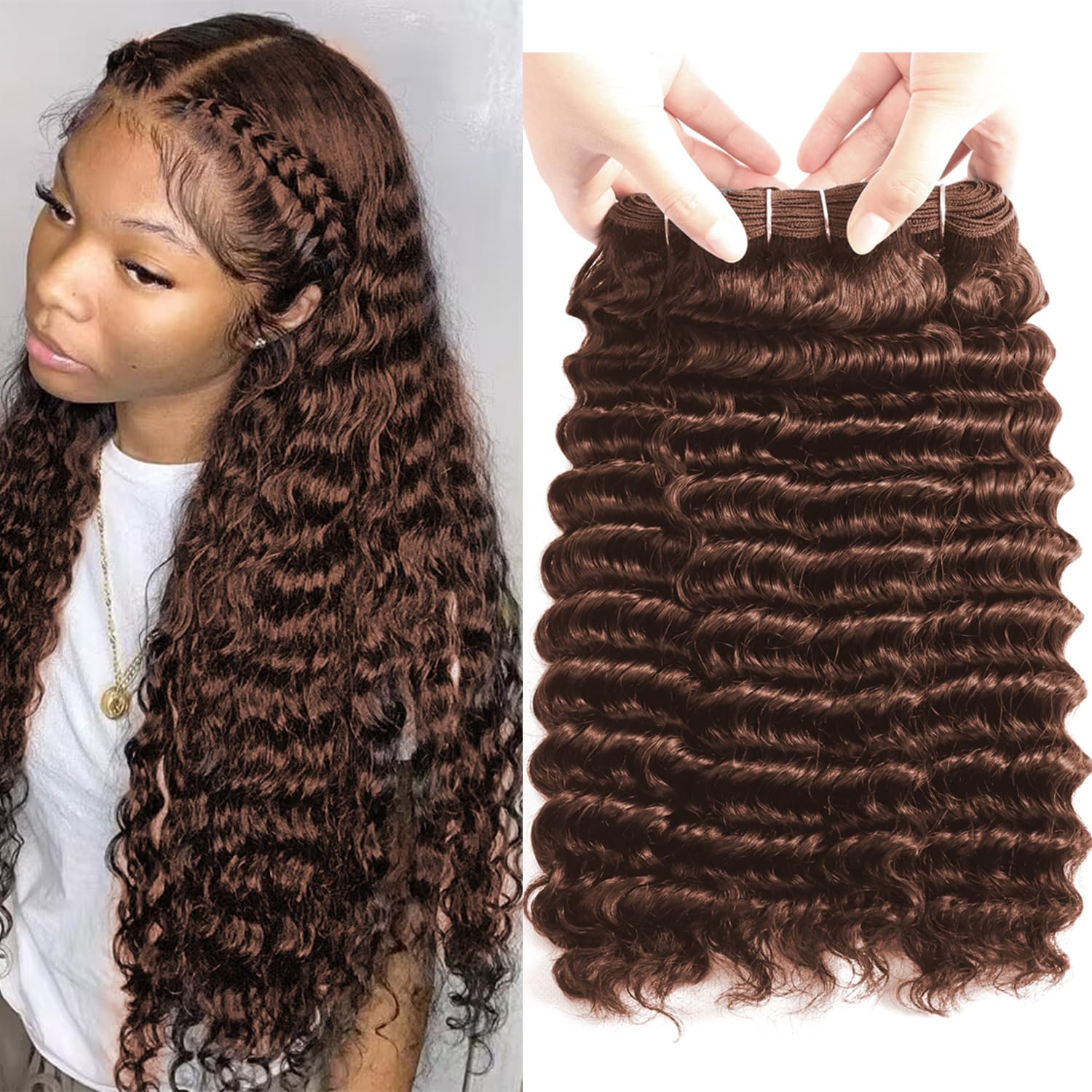 LUXEDIVA Deep Wave Human Hair Bundles