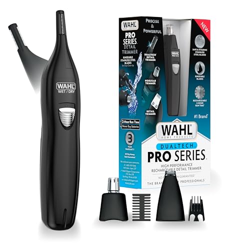 Wahl Pro Series Rechargeable Eyebrow, Ear & Nose Hair Trimmer for Men  Painless DualTech Eyebrow Trimmer & Facial Hair Removal Device  Model 3025656