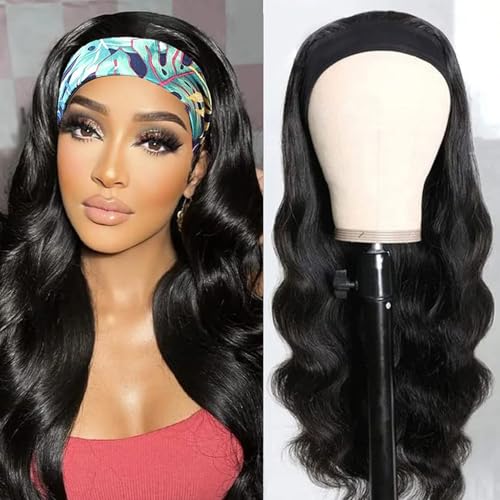 Headband Wig Human Hair 18-Inch