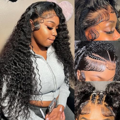 Lace Front Wigs PrePlucked Deep Wave 22"