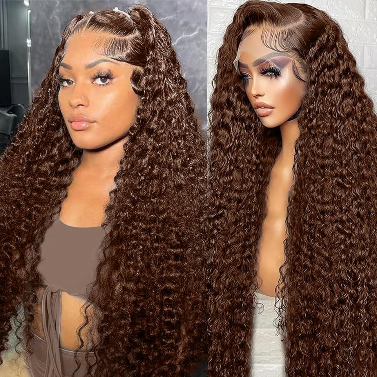 Bworto 30" Chocolate Brown Deep Wave