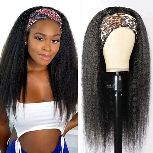 TNICE Kinky Straight Headband Wig Human Hair 16 Inch