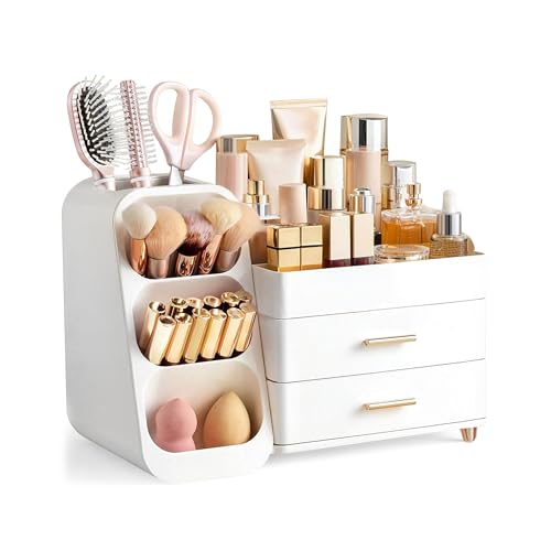 HBlife Makeup Organizer (All White)