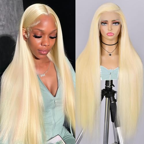 ULRICA Blonde Wig Human Hair Straight 613 Lace Front Wig Human Hair Wigs for women 28 Inch 200 Density 13x4 HD Lace Front Wigs Human Hair Pre Plucked Blonde Wig