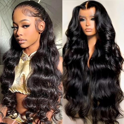 13x6 Body Wave Lace Front Wigs Human Hair 200 Density 24 Inch HD Lace Frontal Pre Plucked with Baby Hair