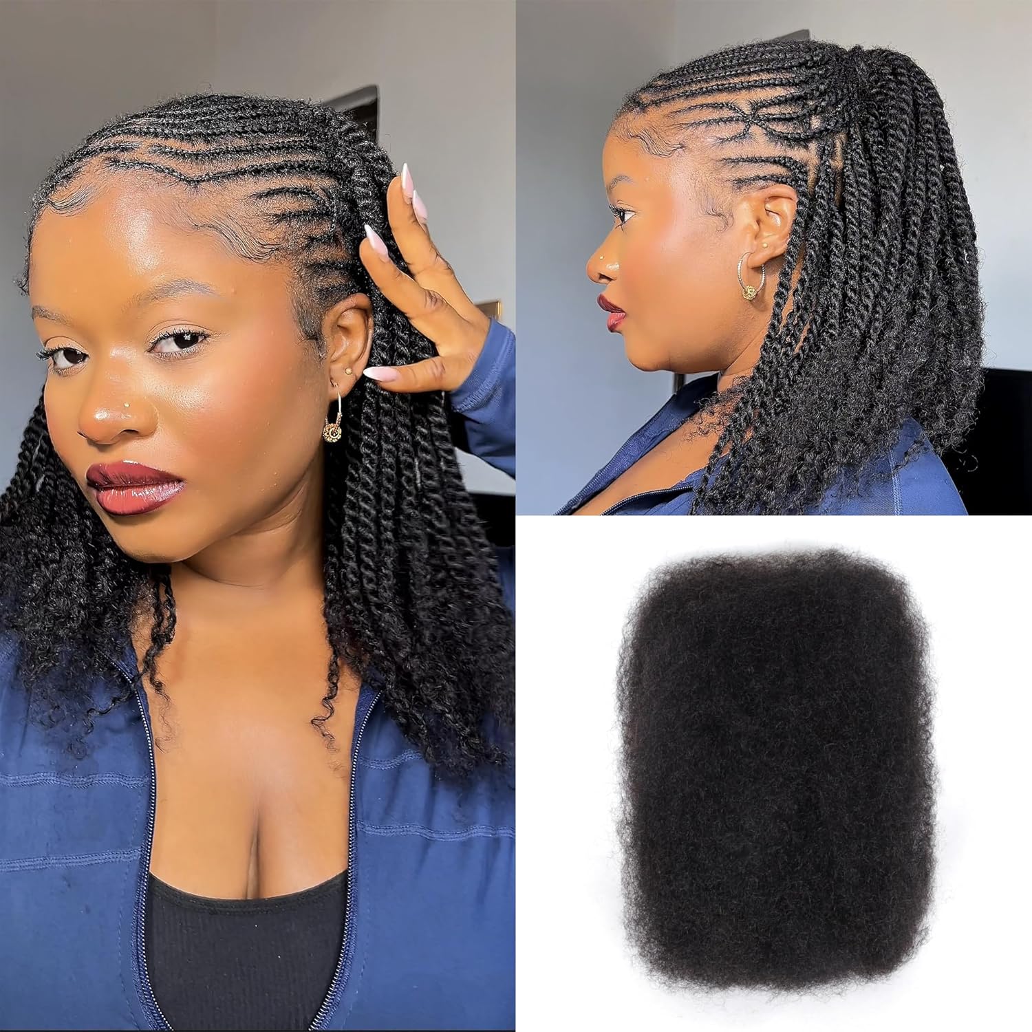 Afro Kinkys Bulk Human Hair (16 Inch)
