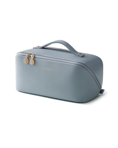 EACHY Travel Makeup Bag,Large Capacity Cosmetic Bags for Women,Waterproof Portable Pouch Open Flat Toiletry Bag Pattern Makeup Bag