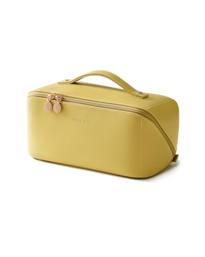EACHY Travel Makeup Bag,Large Capacity Cosmetic Bags for Women,Waterproof Portable Pouch Open Flat Toiletry Bag Pattern Makeup Bag