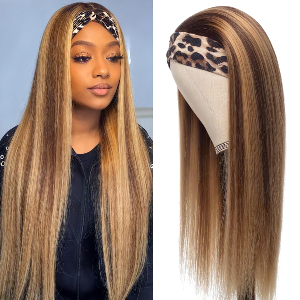 Highlight Ombre Headband Wig 18"