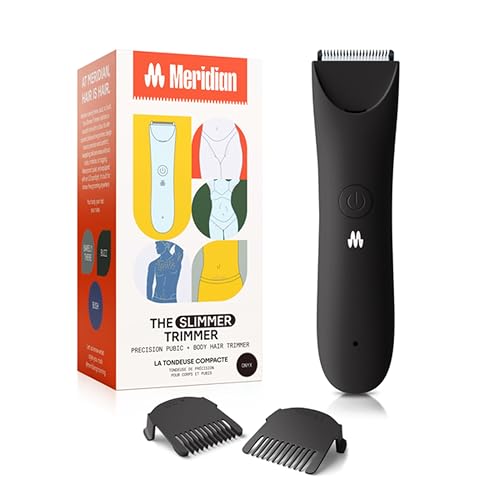 MERIDIAN Slimmer Trimmer  Electric Razor for Women, Bikini Line & Pubic Hair Trimmer, Rechargeable & Waterproof, Painless, Flawless Shave for Sensitive Skin, Gentle, Quiet & Travel-Friendly, Onyx